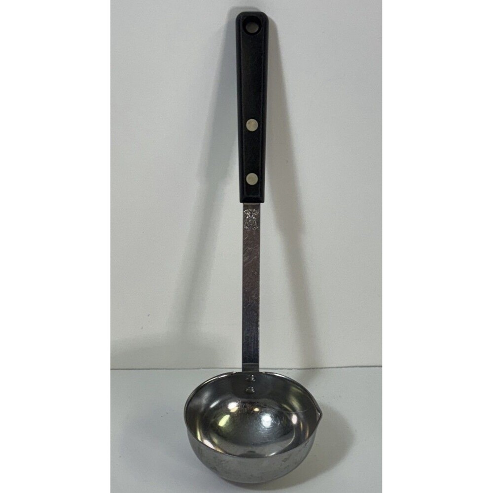 Vtg EKCO Forge Stainless Steel Ladle Black Handle USA